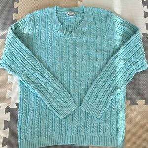 Croft Barrow Coral Cable Knit V-Neck Long Sleeve Sweater Medium